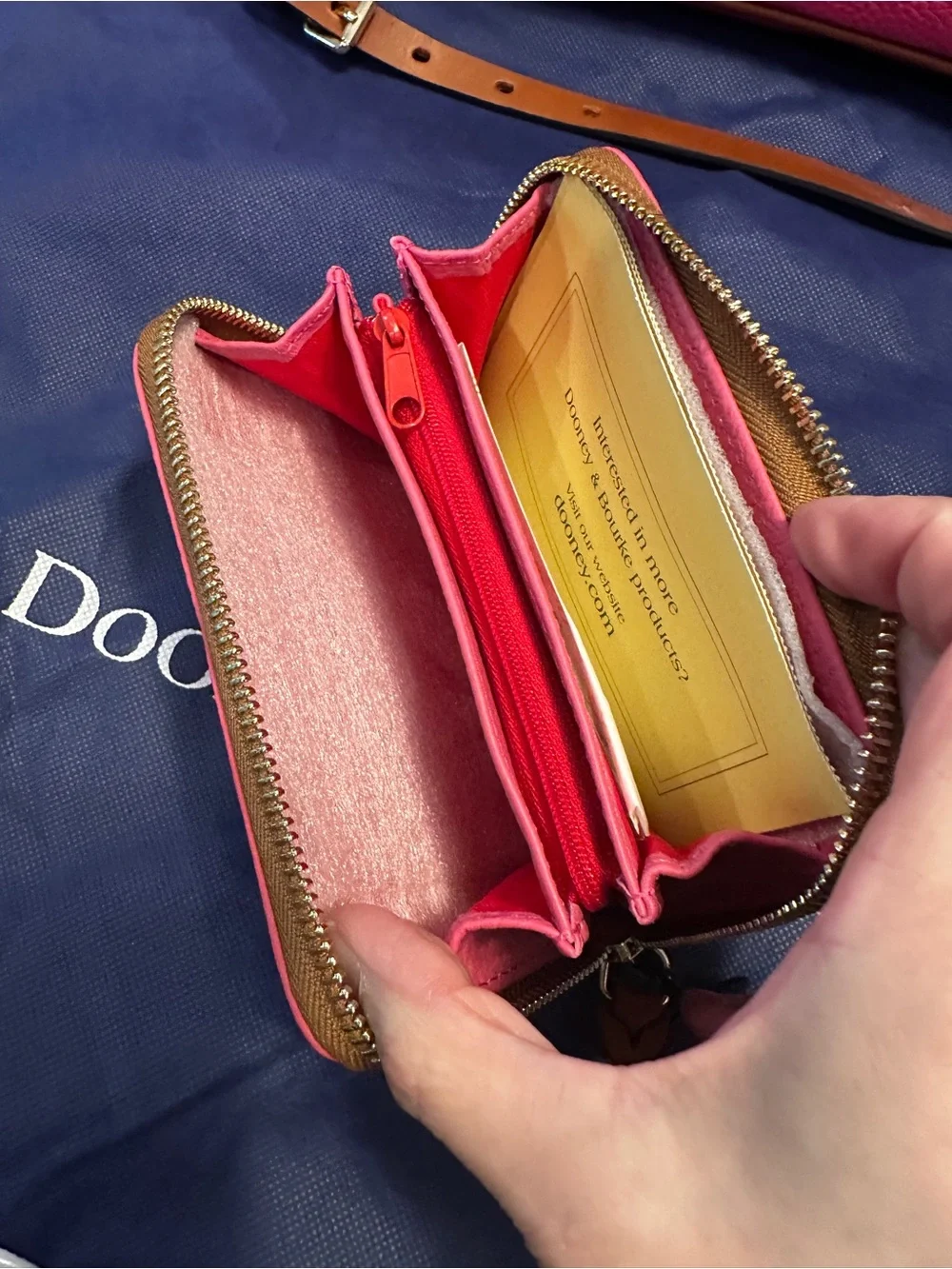 Price firm!!! Dooney & Bourke Pink Pebble Leather Satchel with Matching Wallet